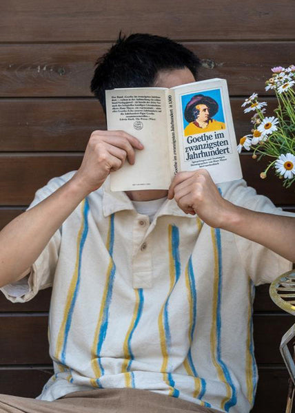 Italian Peter Pan Collar Striped Cotton Polo Shirts Summer QH001 MENPT241019