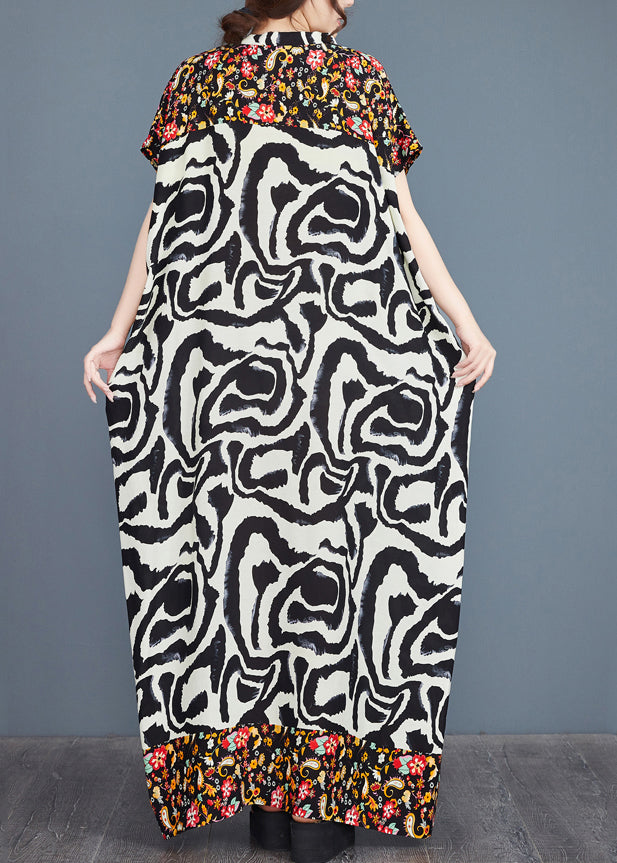 Italian Vacation Dresses Oversized Patchwork Cotton Summer Print FashionChic