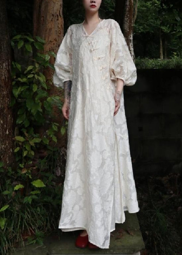 Beige Pieces Side Jacquard Set Button Two Fall Cotton Open FashionChic