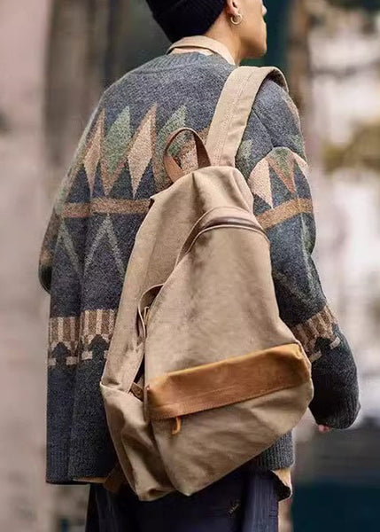 Spring Dark Gray Neck V Knit Jacquard Coat Men Button FashionChic