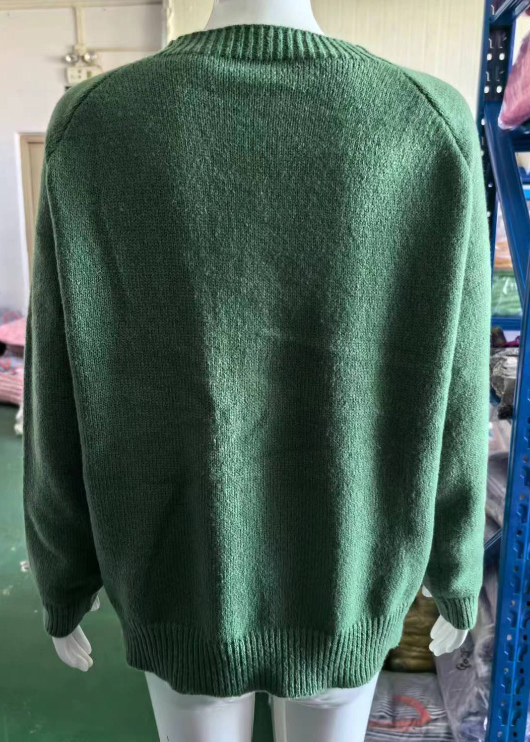 Jacquard Green O-Neck Cozy Knit Sweaters Fall QA017 OM-BB241009