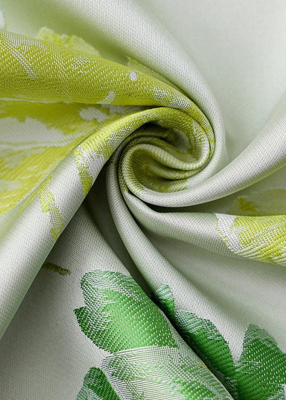 Jacquard Green Stand Collar Button Silk Waistcoat Sleeveless QO014 MZF-CTS241008