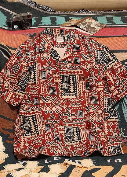 Japanese Cuban Collar Shirt For Men In Hawaii Summer HG037 Men-Silk-MENSTP240725