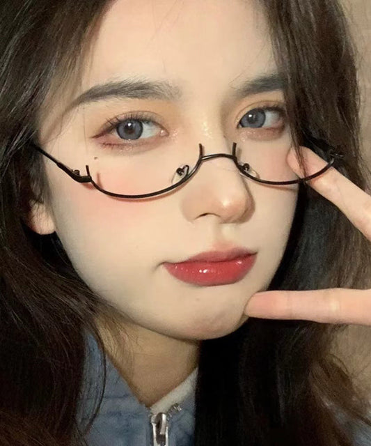 Japanese Cute Black Half Frame Glasses Without Lenses XS1091 Ada Fashion