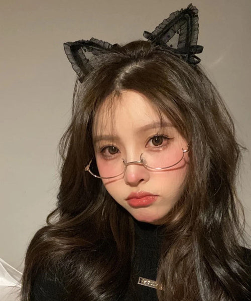 Japanese Cute Black Half Frame Glasses Without Lenses XS1091 Ada Fashion