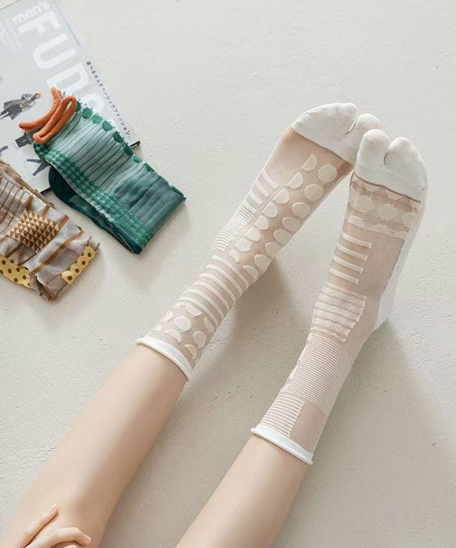 Japanese Split Toe Summer Sheer Mesh Mid Length Socks KJ053 WZ240714