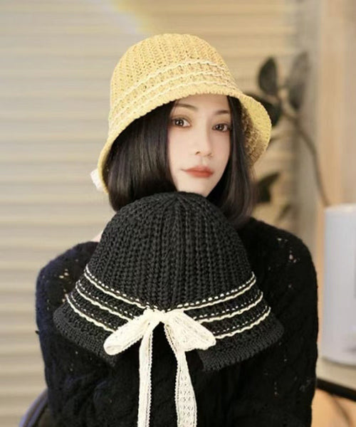 Bow Hat Bucket Japanese Style Breathable Versatile FashionChic