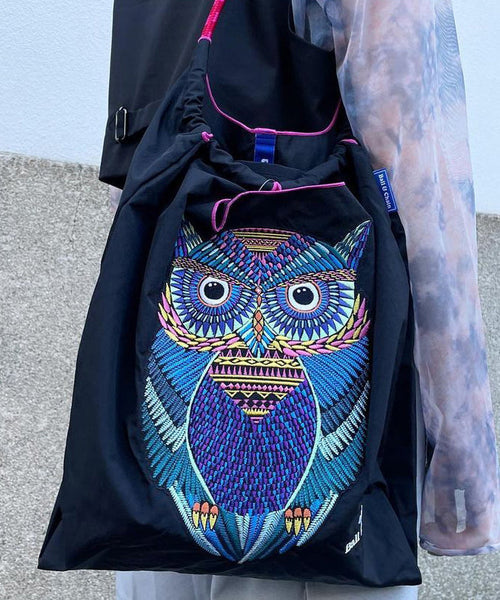 Japanese Style Embroidered Owl Large Capacity Shopping Bag 2024 SX1009 Ada Fashion