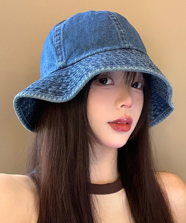Japanese Style Versatile Deep Blue Denim Bucket Hat WI020 hat-HAT241105