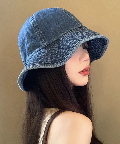 Japanese Style Versatile Deep Blue Denim Bucket Hat WI020 hat-HAT241105