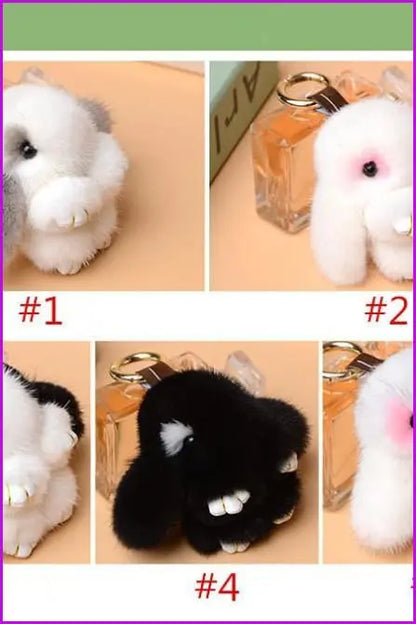 Kawaii Mink Fur Rabbit Keychain DF032