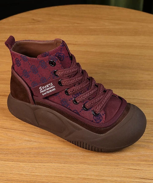 Khaki Casual Canvas Platform Flats Shoes Cross Strap XC1048 Ada Fashion