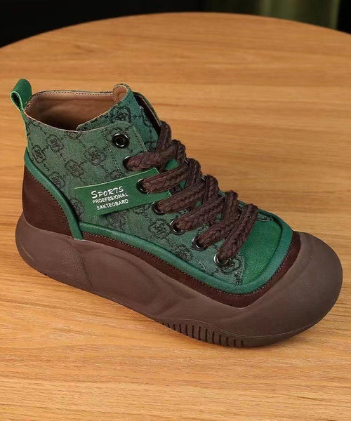 Khaki Casual Canvas Platform Flats Shoes Cross Strap XC1048 Ada Fashion