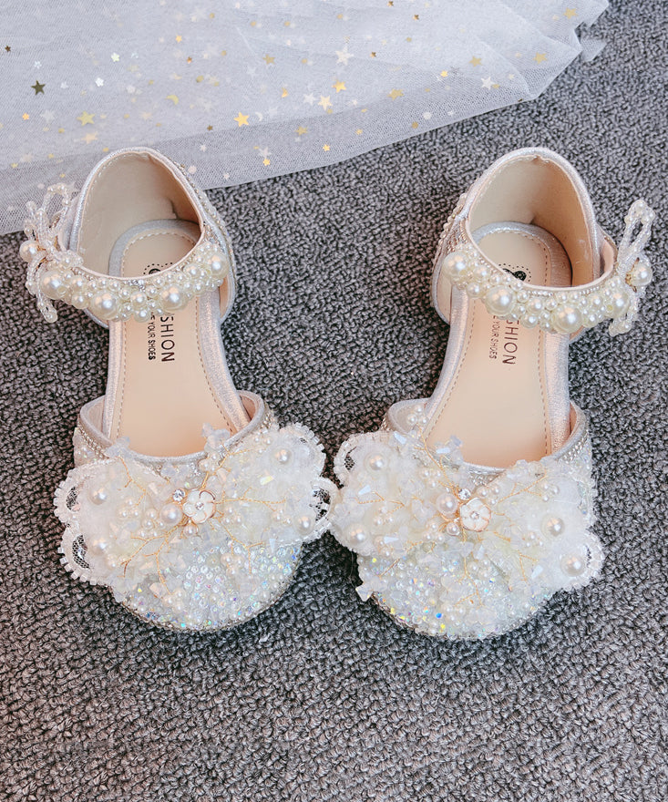 Bead Girls Silver Kids Buckle Zircon Nail Princess Strap Sandals FashionChic