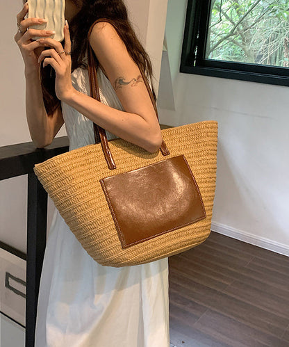 Korean Versatile Large Capacity Straw Woven Satchel Bag Handbag HJ1048 Ada Fashion