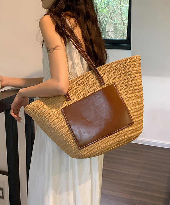 Korean Versatile Large Capacity Straw Woven Satchel Bag Handbag HJ1048 Ada Fashion