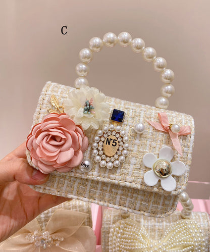 Korean Version Chain Linked Bow Nail Bead Tote Handbag IU012 Bag-BGS240803