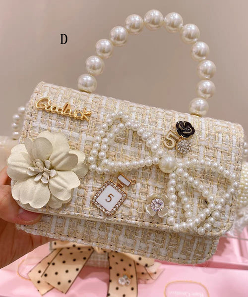 Korean Version Chain Linked Bow Nail Bead Tote Handbag IU012 Bag-BGS240803
