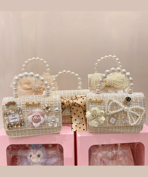 Korean Version Chain Linked Bow Nail Bead Tote Handbag IU012 Bag-BGS240803