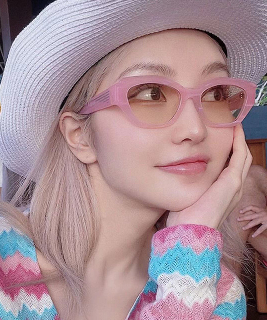Korean Version Novelty Pink Polygonal Sunglasses XS1088 Ada Fashion