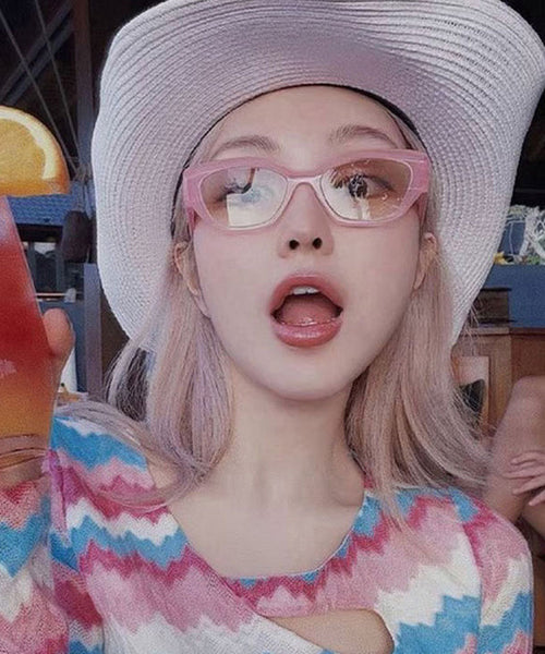 Korean Version Novelty Pink Polygonal Sunglasses XS1088 Ada Fashion