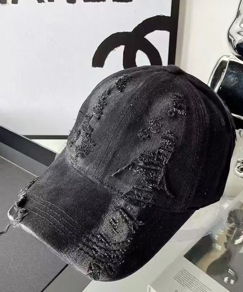 Cap Version Gradient Ripped Korean Pink Versatile Baseball Hat FashionChic