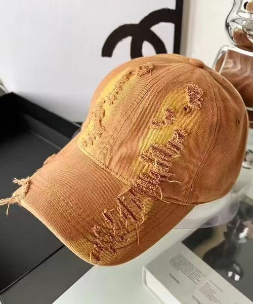 Cap Version Gradient Ripped Korean Pink Versatile Baseball Hat FashionChic