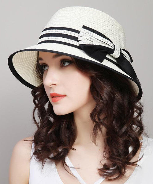 Bucket Versatile Straw Version White Woven Hat Korean Foldable FashionChic