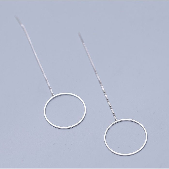Sterling Silver Earring Drop Hoop 925 FashionChic