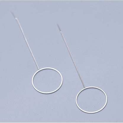 Sterling Silver Earring Drop Hoop 925 FashionChic