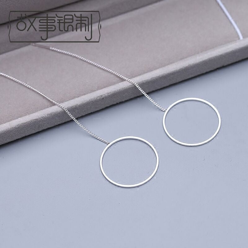 Sterling Silver Earring Drop Hoop 925 FashionChic
