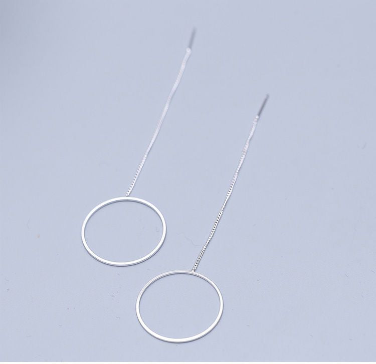 Sterling Silver Earring Drop Hoop 925 FashionChic