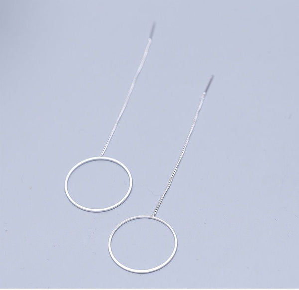 Sterling Silver Earring Drop Hoop 925 FashionChic