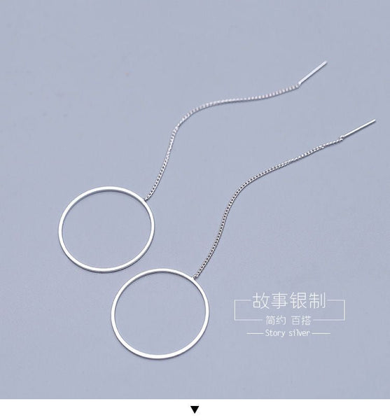 Sterling Silver Earring Drop Hoop 925 FashionChic
