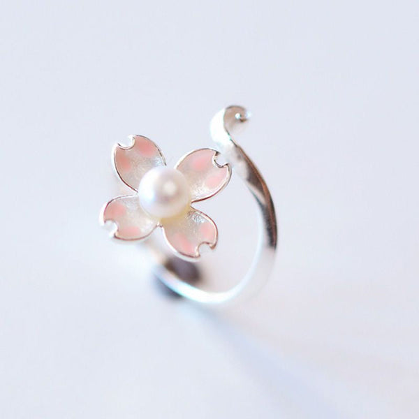 Ring 925 Floral Sterling Silver Open FashionChic