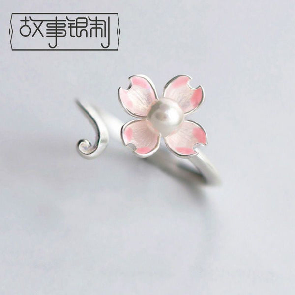 Ring 925 Floral Sterling Silver Open FashionChic
