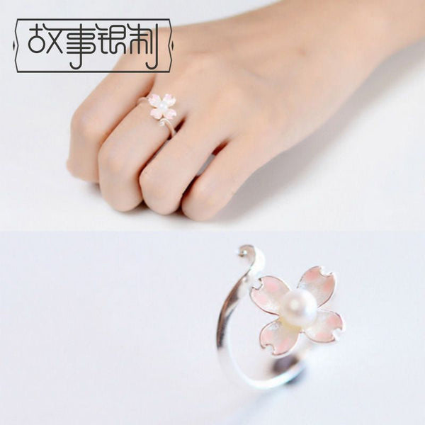 Ring 925 Floral Sterling Silver Open FashionChic