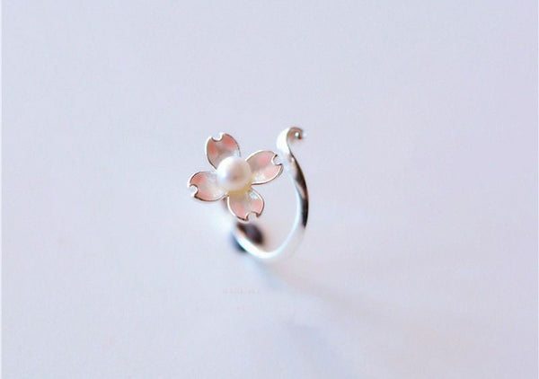 Ring 925 Floral Sterling Silver Open FashionChic