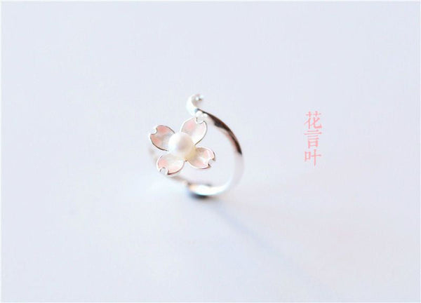 Ring 925 Floral Sterling Silver Open FashionChic