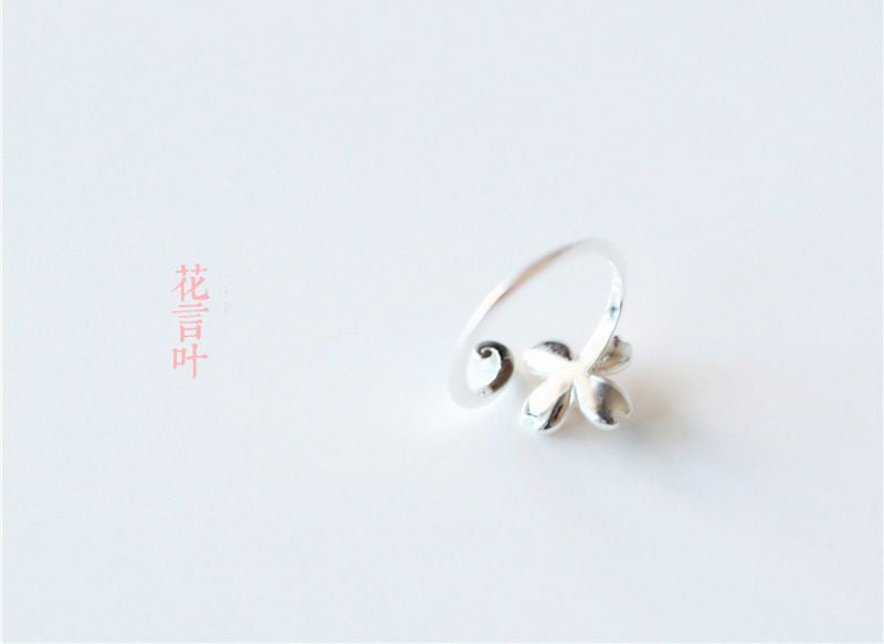 Ring 925 Floral Sterling Silver Open FashionChic