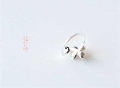 Ring 925 Floral Sterling Silver Open FashionChic