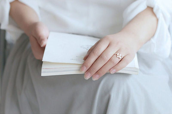 Ring 925 Floral Sterling Silver Open FashionChic
