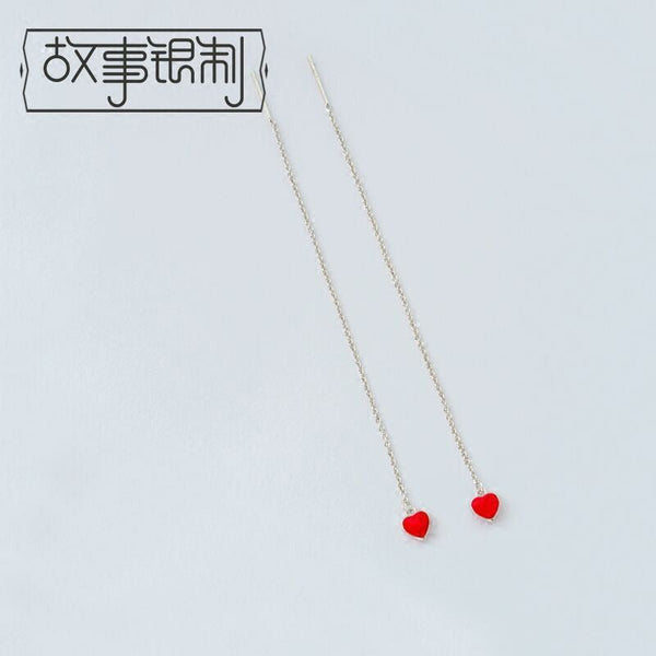 925 Silver Earring Drop Heart Sterling FashionChic