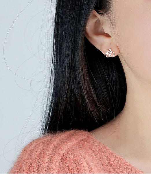 Sterling Bicycle Earring 925 Silver FashionChic