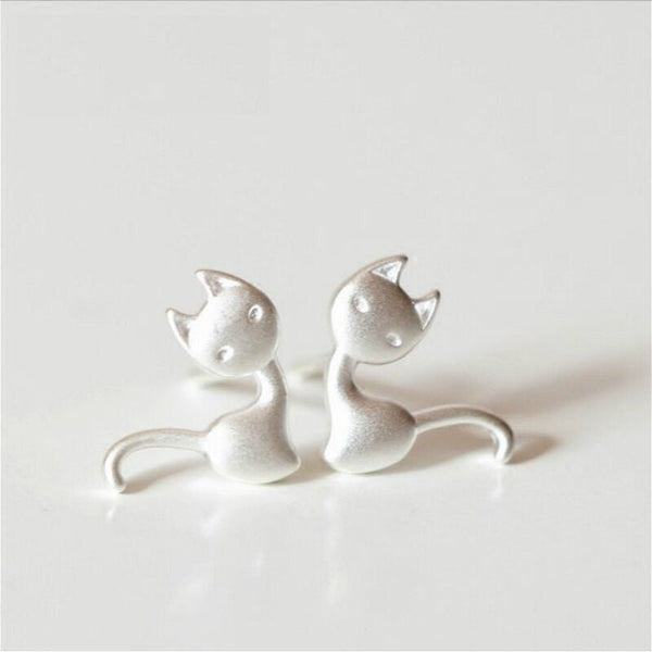 Earring Silver Cat 925 Sterling FashionChic