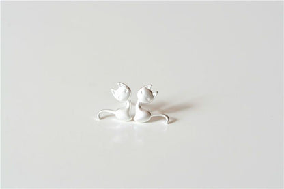 Earring Silver Cat 925 Sterling FashionChic