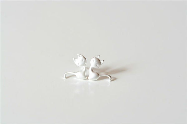 Earring Silver Cat 925 Sterling FashionChic