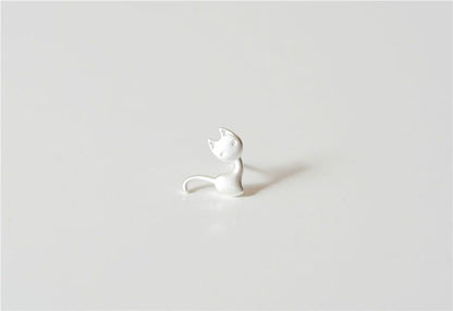 Earring Silver Cat 925 Sterling FashionChic