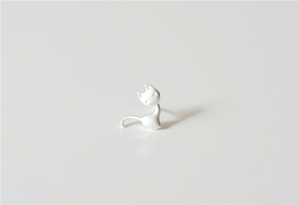 Earring Silver Cat 925 Sterling FashionChic