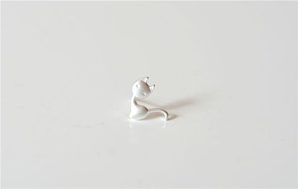 Earring Silver Cat 925 Sterling FashionChic